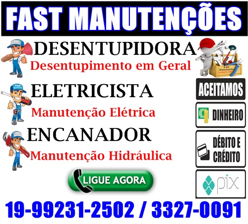 Desentupidora Campinas, Eletricista Campinas, Encanador Campinas - Fast Manutenções